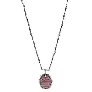 Vintage Rhodochrosite Pink Pendant Necklace Healing Boho Fashion Jewelry Women
